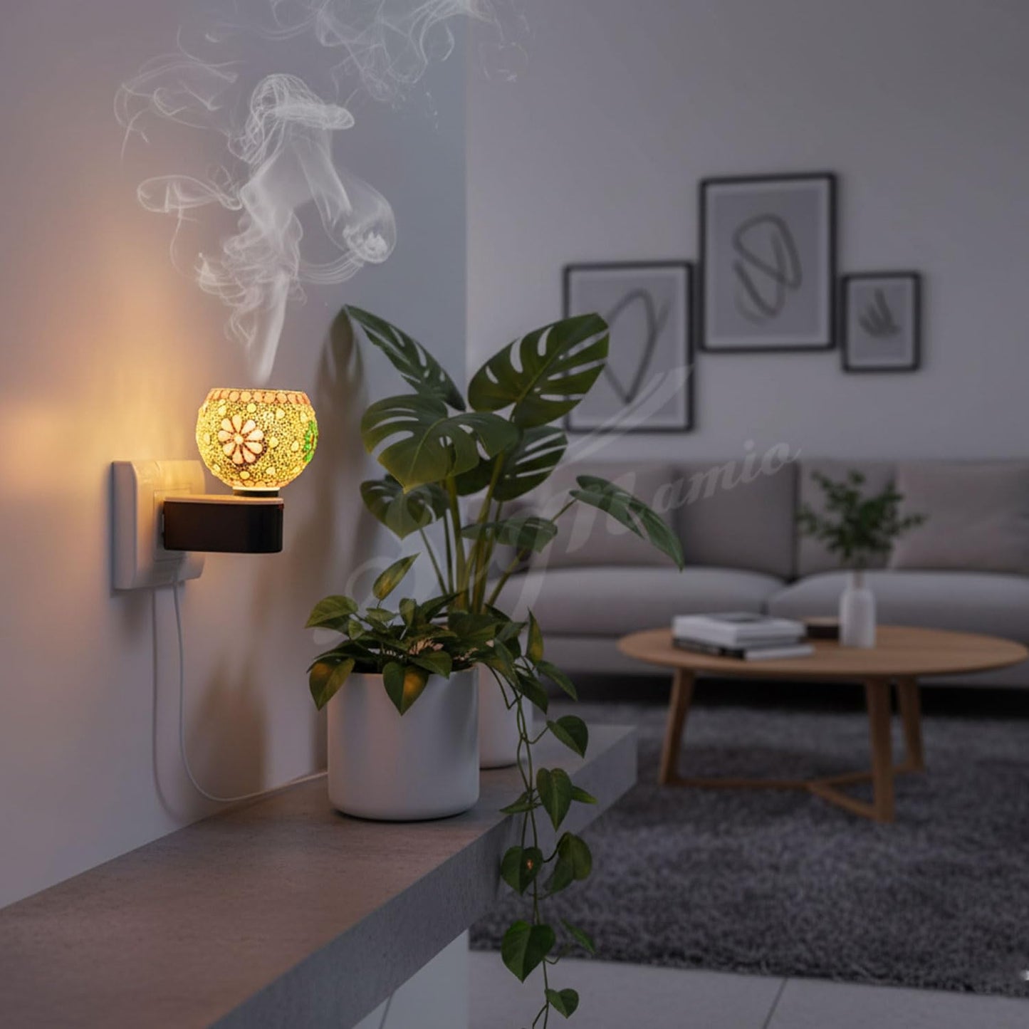 SIGNAMIO Multi Color 2 in 1 Electric Kapoor Dani Burner: Essential Home Fragrance Product & Room Freshener Diffuser with Night Lamp for Pooja Rooms, Aroma, Oil & Camphor Diffuser Capabilities-DN-16