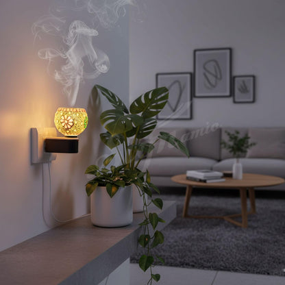 SIGNAMIO Multi Color 2 in 1 Electric Kapoor Dani Burner: Essential Home Fragrance Product & Room Freshener Diffuser with Night Lamp for Pooja Rooms, Aroma, Oil & Camphor Diffuser Capabilities-DN-16