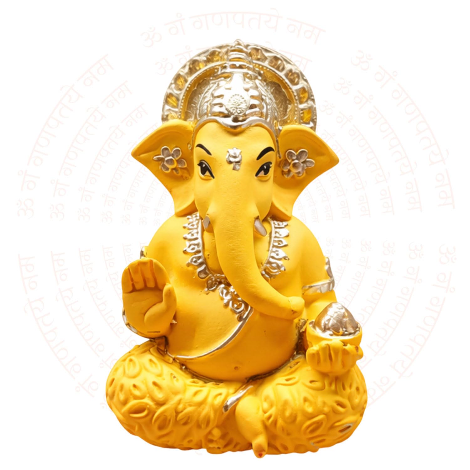 SIGNAMIO Resin Orange Hanuman Ji Idol Statue for Car Dashboard - Divine Bajrangbali Murti, Perfect Hindu God Gift Item and Home Puja Decoration Ideal Hanuman Murti, 8.3 x 7.5 Cm