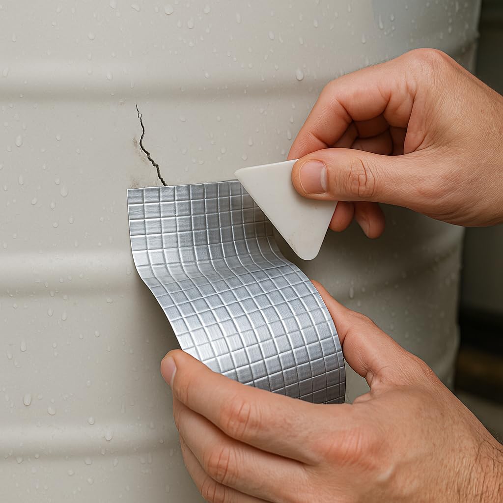Signamio Aluminum Waterproof Tape - Super Strong Adhesive Water Proof Tape for Roof Leakage, Surface Crack, Water Leakage Tape for Room, Boat Sealing, Durable and Reliable Solution - (10 CM*5M - 1pcs)