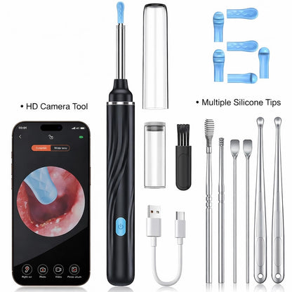 Signamio Ear Cleaner Tool with Camera - HD Ear Wax Removal Tool with WiFi Connection, LED Light Endoscope Ear Cleaning Tool Kit for Safe and Effective Cleaning