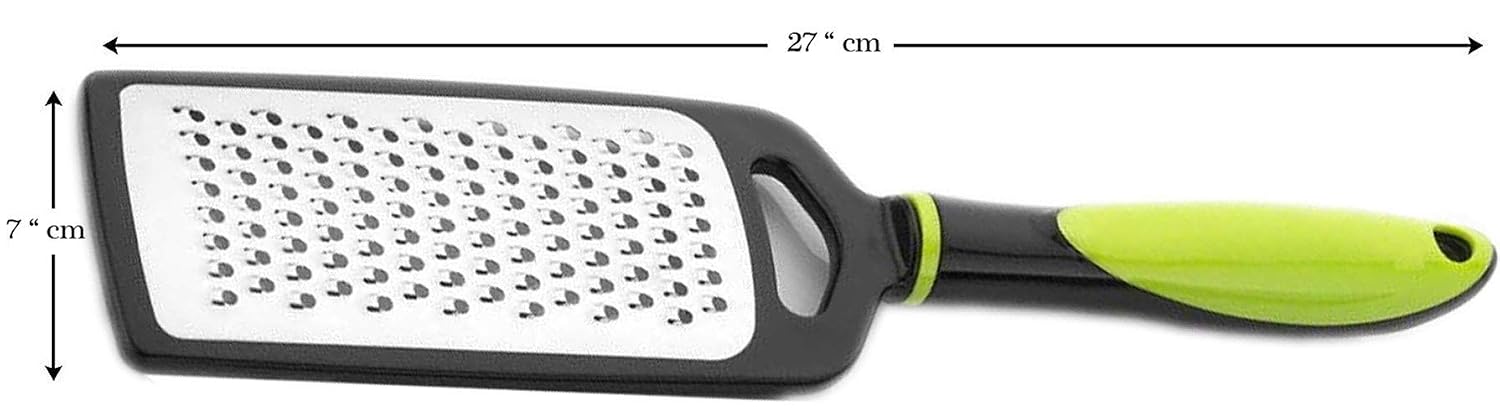 SIGNAMIO® Hand Kadukas Cheese Grater and Vegetable Shredder for Kitchen Stainless Steel Ginger Crusher, Carrot Grater, Garlic Slicer with Protective Cover (Green)