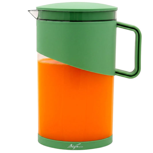Signamio 1800 ML Water Jug with Lid & Handle | Plastic Juice Jug for Water, Juice & Beverages | Water Jug for Dining Table | Easy Pour Serving Pitcher for Home, Kitchen & Refrigerator - Pista