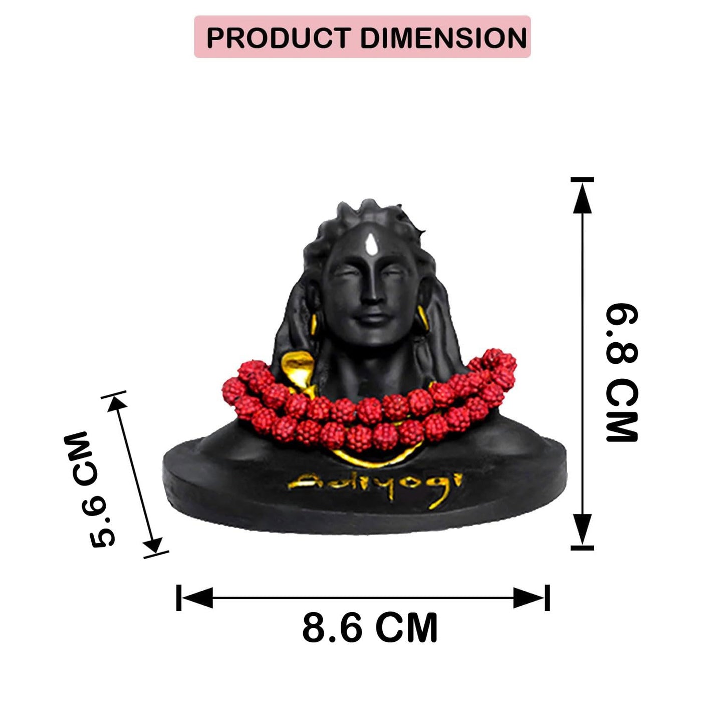 SIGNAMIO® Lord god Mahadev Bholenath Shivji Adiyogi Shiva Statue Idol Murti for Car Dashboard with Rudraksh Mala Idle,Home Decor - Handcrafted Resin Figurine | Spiritual Gift for Meditation 3 inch