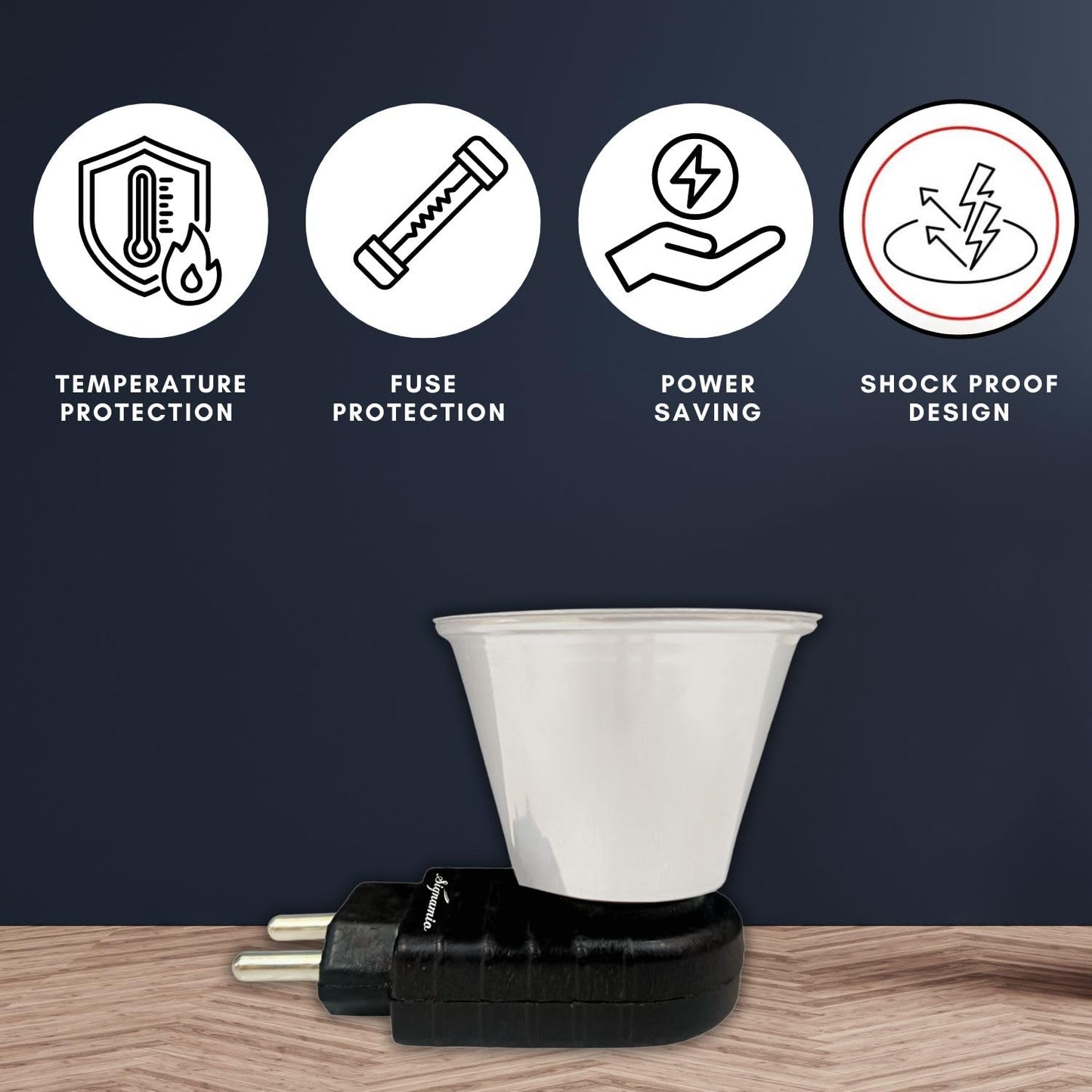 Signamio Camphor Diffuser Burner - 1pcs Kapoor Dani Electrical Camphor Oil Diffuser, Efficient and Safe for Aromatherapy, Ideal for Home and Office Use-Black