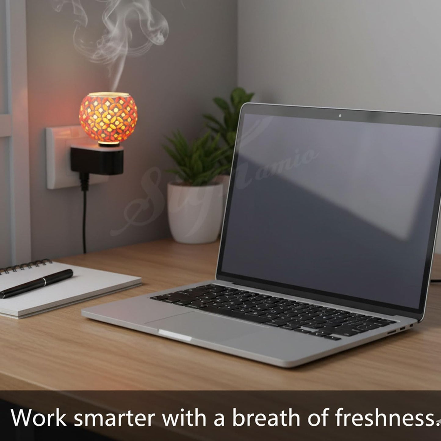 SIGNAMIO Multi Color 2 in 1 Kapoor Dani Electric Camphor Diffuser Burner & Aroma Diffuser Home Fragrance with Night Lamp, Perfect for Pooja Rooms & Daily Room Freshener Needs - DN-12