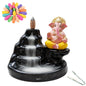 Signamio Ganesha Backflow dhoop Smoke Fountain Aromatic Essence of Ceramic Incense Burner Holder with 30 Cones for Meditation and Home Decor-DN