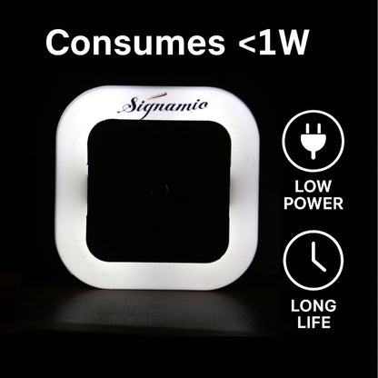 Signamio 1 Pcs Sensor Light for Home Indoor - Smart Motion Sensor LED Light, Automatic On/Off Night Lamp, Energy-Saving 0.5W for Bedroom, Bedside, Home Use-White