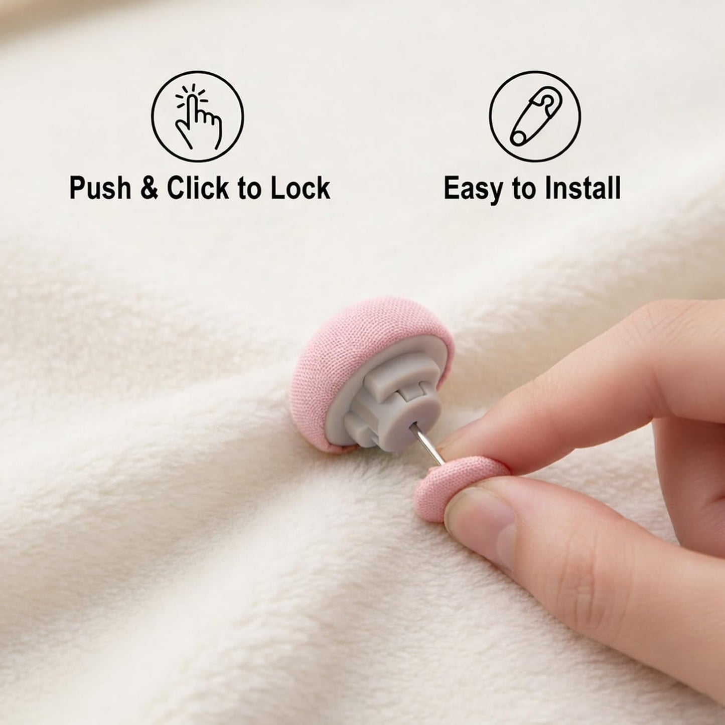 Signamio Quilt Button Fixers - 10 Pcs Set, Blanket Clips for Cover, Blanket Button Clip, Duvet Clip Holder, Secure Hold for Bedsheet, Blanket, Rajai, Ideal for Bedroom Essentials - Pink Color