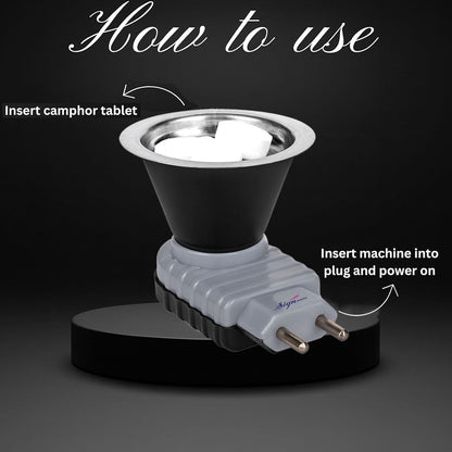 Signamio Home Fragrance Products: Camphor Diffuser Burner, Kapoor Dani Electrical Camphor, Aroma Burner & Bakhoor Burner for Home-Grey