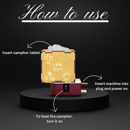 Signamio I AM THE ONLY ONE Auto Cut Night Lamp Camphor Diffuser Burner - Electric Kapoor Dani Machine, Efficient Kapoor Dani Electrical Camphor Burner for Home, Office