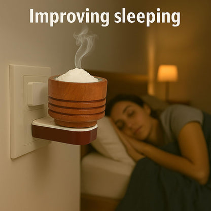 SIGNAMIO® Kapoor Kapur Dani Camphor Karpuram Bakhoor Oud Aroma Oil Diffuser Incense Dhoop Burner Electrical Stand Machine for Home Fragrance Room Freshener -DN-2,Sheesham Wood