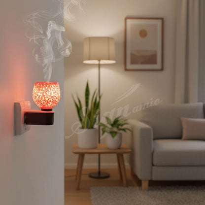 SIGNAMIO Multi Color 2 in 1 Electric Kapoor Dani Burner: Essential Home Fragrance Product & Room Freshener Diffuser with Night Lamp for Pooja Rooms, Aroma, Oil & Camphor Diffuser Capabilities-DN-Red