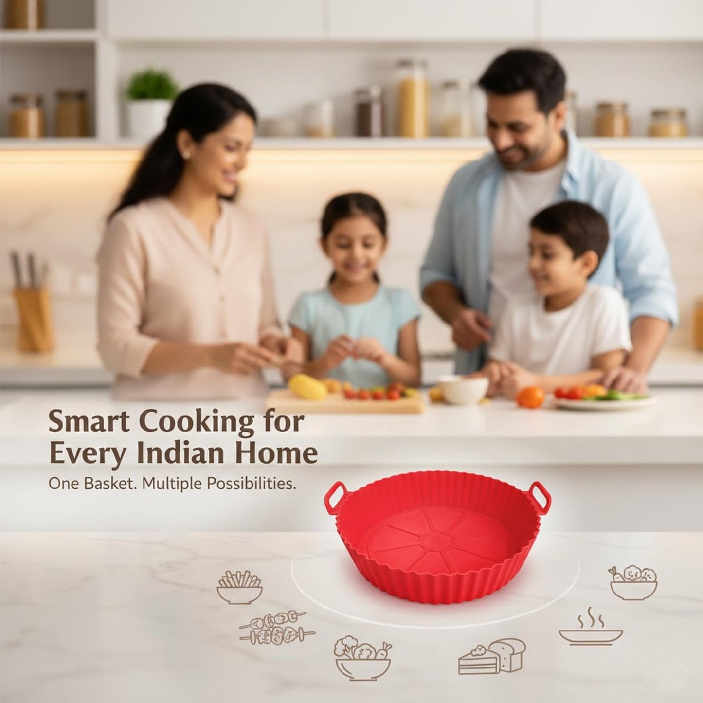 Signamio Air Fryer Silicone Tray 2 Pcs Set - Reusable Silicone Tray, Non-Stick, Heat Resistant, Easy to Clean
