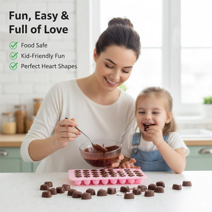 Signamio Heart Shape Chocolate Mould - Premium Chocolate Mould Silicone for Heart-Shaped Treats - Durable Non-Stick Chocolate Silicone Mould for Baking and Candy Making