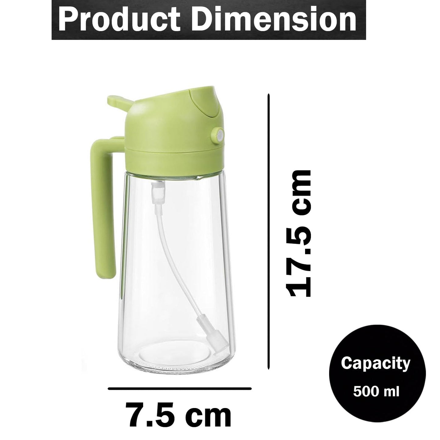 Signamio 2in1 Glass Oil Sprayer Bottle for Cooking - Versatile Oil Dispenser for Kitchen - Premium Oil Dispenser for Precise Cooking with Innovative Design for Easy Use and Refill