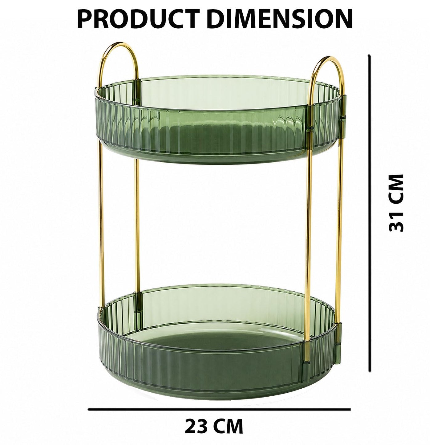 Signamio Gold 2 Tier 360 Rotating Tray Organiser (Vintage Green)
