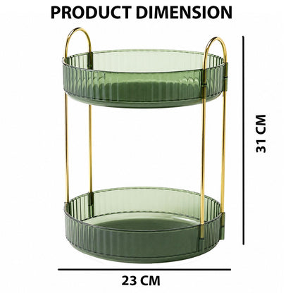 Signamio Gold 2 Tier 360 Rotating Tray Organiser (Vintage Green)