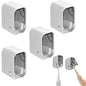 Signamio 4 Pcs Set of Tooth Brush Holder Bathroom, Self Adhesive Toothbrush Holder Wall Mount, Bathroom Organizer & Brush Holder for Bathroom, Toothbrush Holders for Bathroom Wall, Toothbrush Stand