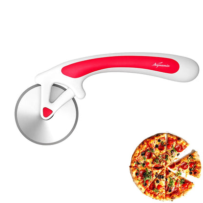 SIGNAMIO® Premium Pizza Cutter and Sandwich Slicer - Pink, Ergonomic Non-Slip Handle, Stainless Steel Pizza Wheel for Kitchen, Ideal Roti, Paratha, Chapati, Brownie & Slice Cutter
