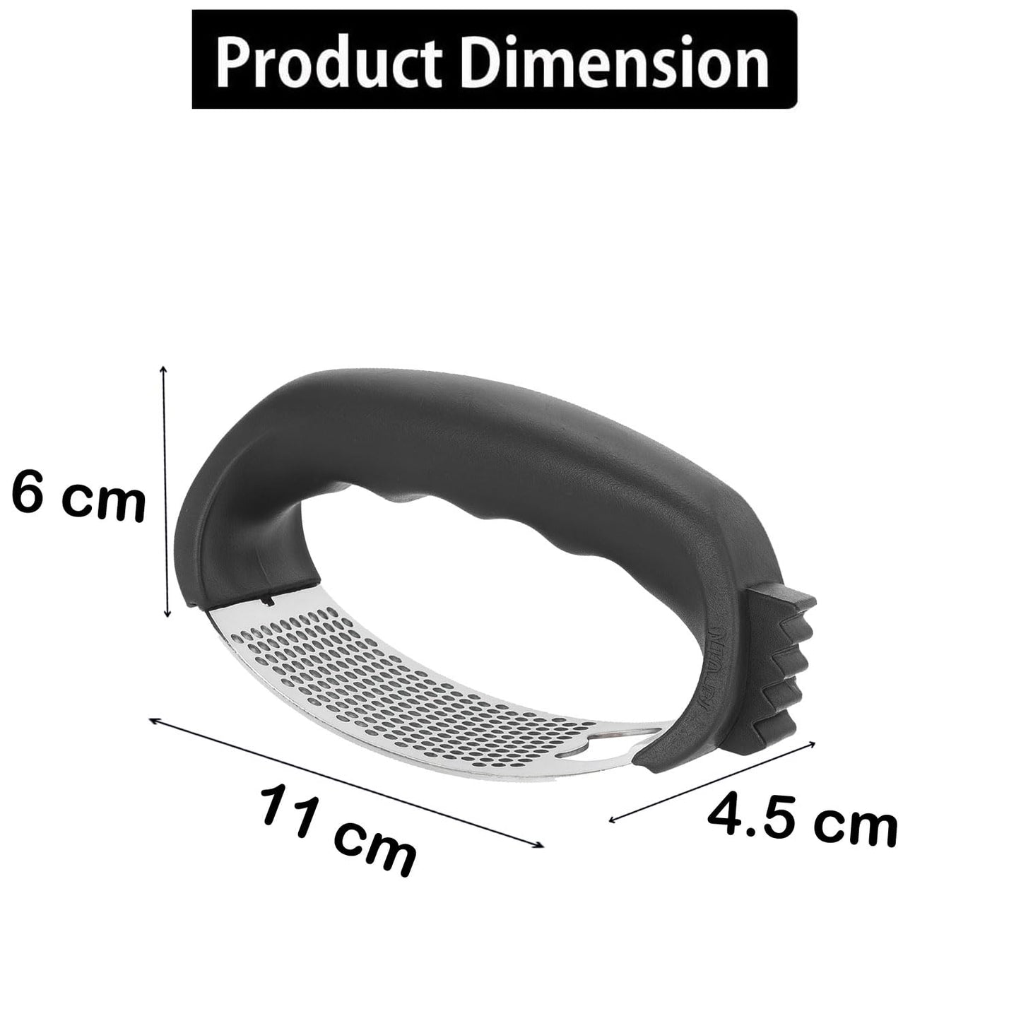 Signamio Garlic Peeler Tool - Versatile Garlic Crusher Mini Hand Press Chopper for Effortless Garlic Preparation, Durable and Easy to Clean Kitchen Essential - Black