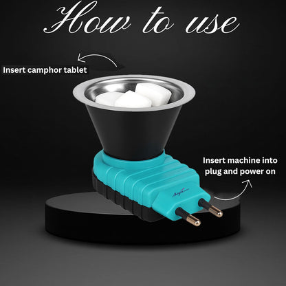 Signamio Home Fragrance Products: Camphor Diffuser Burner, Kapoor Dani Electrical Camphor, Aroma Burner & Bakhoor Burner for Home-Blue