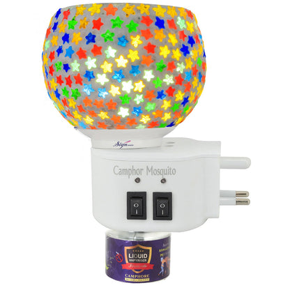 SIGNAMIO Multi Color 2 in 1 Electric Kapoor Dani Burner: Essential Home Fragrance Product & Room Freshener Diffuser with Night Lamp for Pooja Rooms, Aroma, Oil & Camphor Diffuser Capabilities-DN-Red
