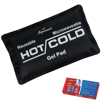 SIGNAMIO® Hot and Cold Cooling Heat Flexible Reusable Compress Microwave ice Gel pad Pack Cool Bag for Knee feet Back face Neck and Shoulder Pain Relief Therapy - 1 Pcs - Blue