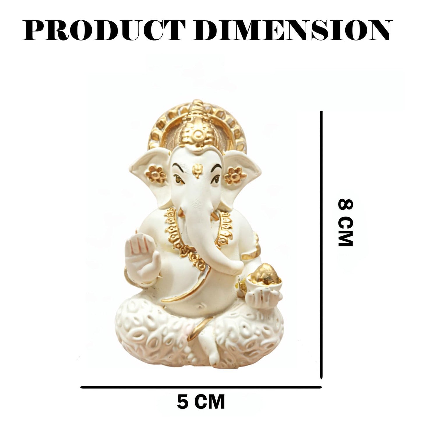 SIGNAMIO Handcrafted Ivory Ganesha Idol for Car Dashboard Item: Ganesh Ji, Ganpati Bappa Murti for Home Decor - Exquisite Car God Idols for a Divine Touch in Your Vehicle and Home
