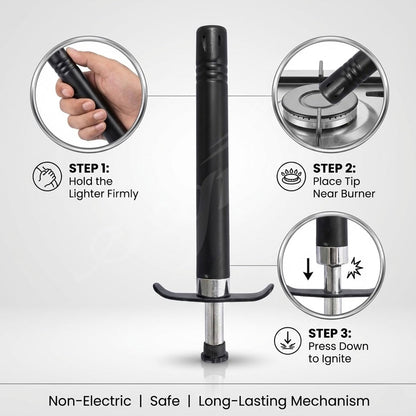 Signamio Gas Lighter for Kitchen - Durable Lighter for Gas Stove, Easy-to-Use Gas Lighter with Ergonomic Handle, Safe Ignition, Perfect for Home Cooking, BBQ, and Camping Needs