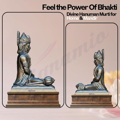 SIGNAMIO® Silver Hanuman Ji Idol Statue for Car Dashboard - Divine Bajrangbali Murti, Perfect Hindu God Gift Item and Home Puja Decoration Ideal Hanuman Murti as Car Dashboard Accessory