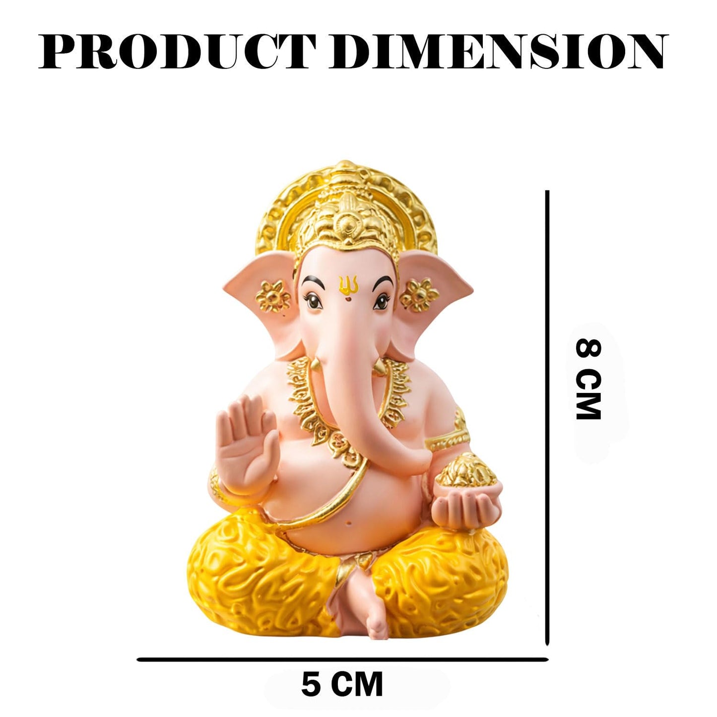 SIGNAMIO Handcrafted Skin Ganesha Idol for Car Dashboard Item: Ganesh Ji, Ganpati Bappa Murti for Home Decor - Exquisite Car God Idols for a Divine Touch in Your Vehicle and Home