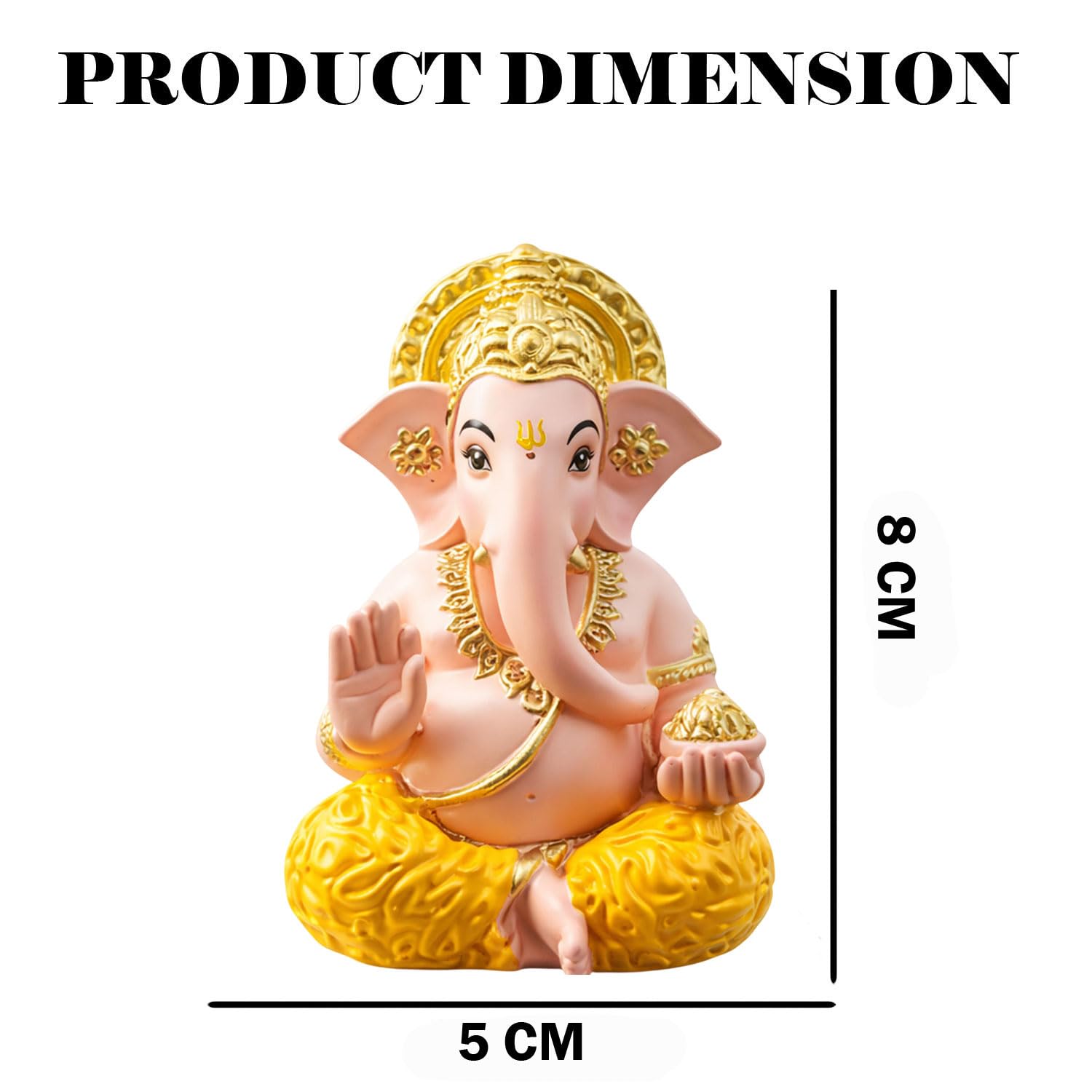 SIGNAMIO Handcrafted Skin Ganesha Idol for Car Dashboard Item: Ganesh Ji, Ganpati Bappa Murti for Home Decor - Exquisite Car God Idols for a Divine Touch in Your Vehicle and Home