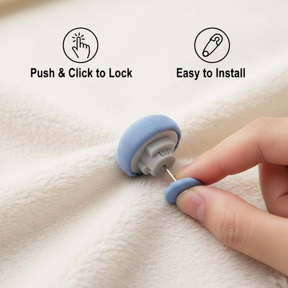 Signamio Quilt Button Fixers - 10 Pcs Set, Blanket Clips for Cover, Blanket Button Clip, Duvet Clip Holder, Secure Hold for Bedsheet, Blanket, Rajai, Ideal for Bedroom Essentials - Blue Color
