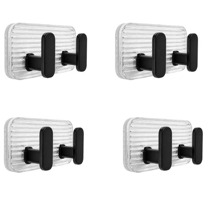 SIGNAMIO 8 Hook Self Adhesive Wall Hooks for Wall Heavy Items, Adhesive Wall Hook, Wall Hooks for Hanging Clothes, Kitchen & Bathroom Accessories, Stick On Hooks for Wall Without Drill -Silver