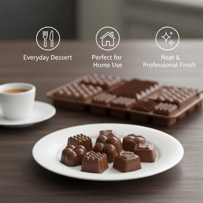 Signamio Chocolate Mould 9in1 - Bubble & Zigzag Shapes, Multiple Sizes - Premium Chocolate Mould Silicone for Creative Confectionery - Durable and Flexible Chocolate Silicone Mould