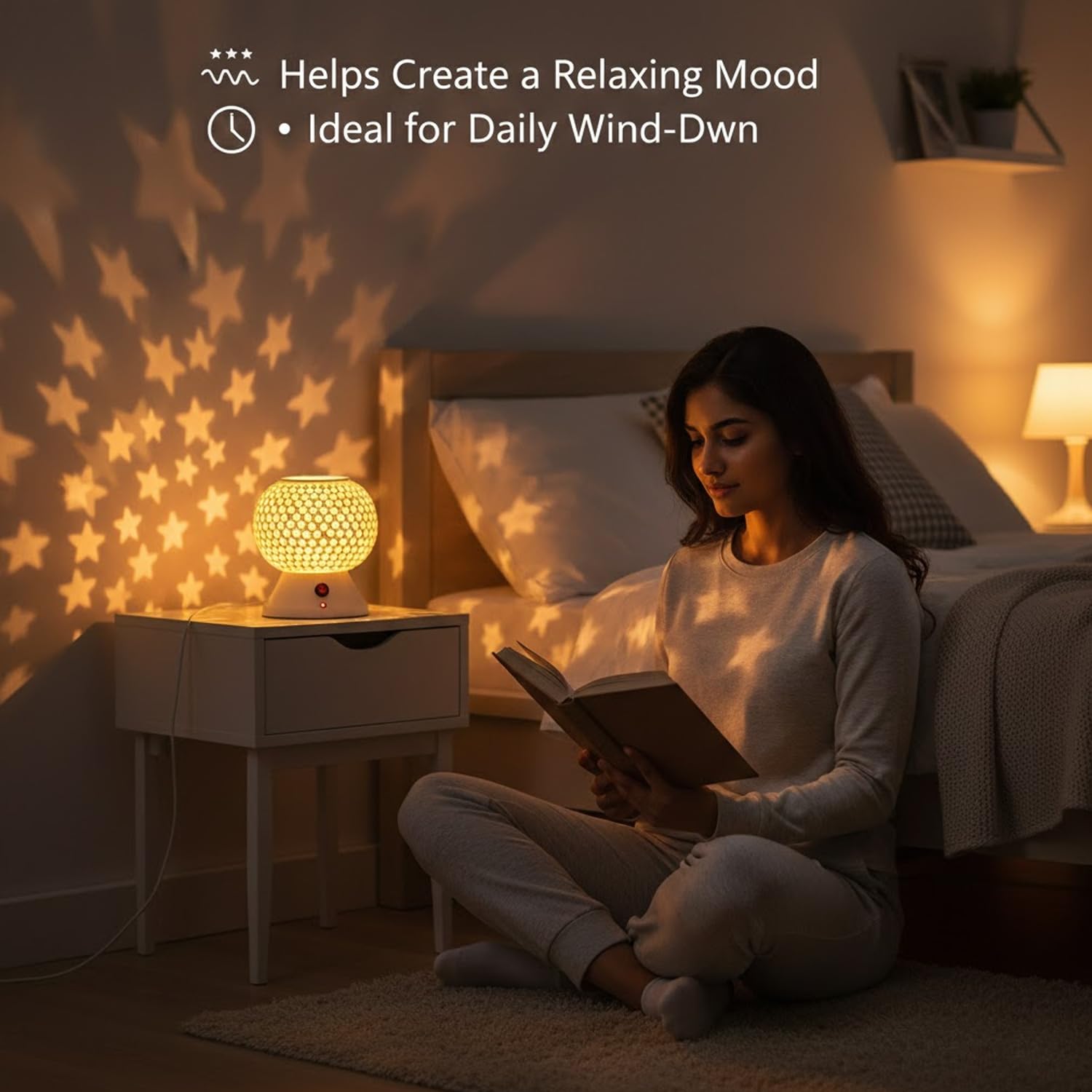 Signamio Hand Made Table Top Camphor Diffuser Burner - Kapoor Machine for Home & Office - Kapoor Dani Electrical Aroma Oil Diffuser Night Lamp - DN-3 (Aroma Oils not Included)