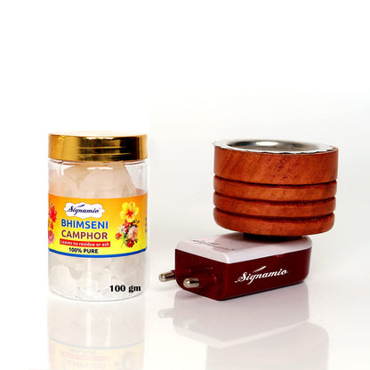 Signamio Home Fragrance Products: Camphor Diffuser Burner, Kapoor Dani Electrical Camphor, Aroma Burner & Bakhoor Burner for Home-Blue