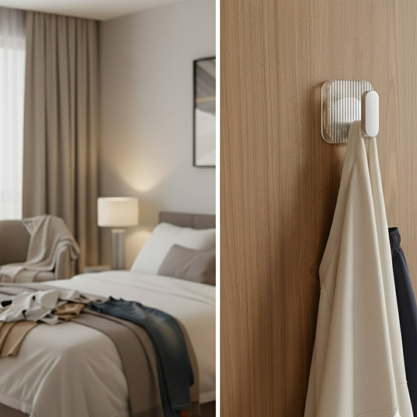 Self Adhesive Wall Hooks Silver 8 pcs -