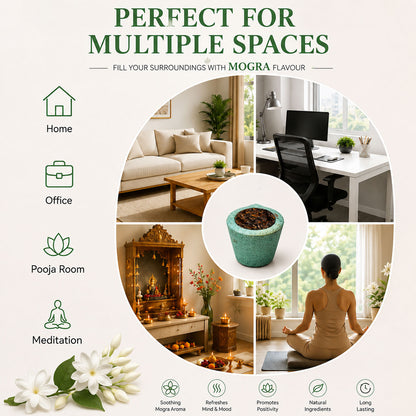 Premium Mini Sambrani Dhoop Cup -Mogra -(Packing-Plastic Box)