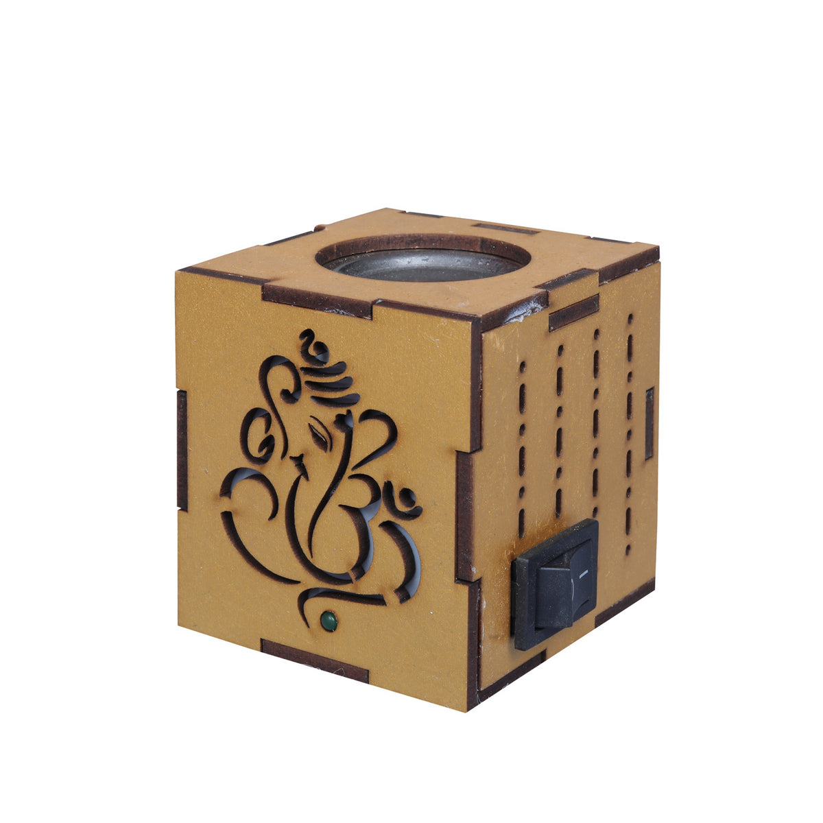 Square Wood Kapurdani Ganesha -(Packing-Loose)