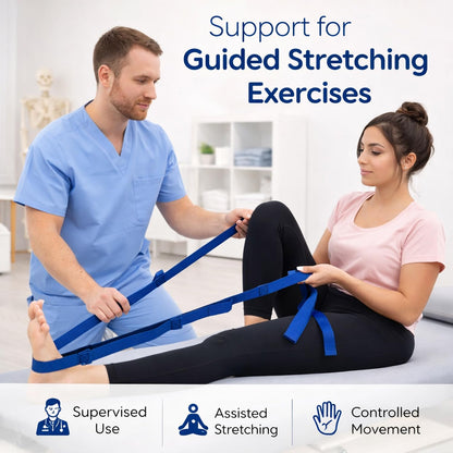 Signamio Yoga Belt for Women - Premium Stretching Belt for Exercise & Hamstring Stretch Strap - Essential Yoga Accessories for Flexibility & Strength Training-12 Loop - Blue-Black
