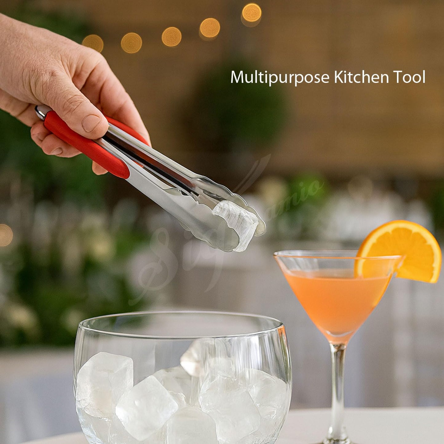 Signamio SS Food Grade Tongs for Kitchen for Frying - Premium Stainless Steel Tongs, Ideal Tong for Cooking, Grilling, and Serving, Heat Resistant and Non-Stick Kitchen Tool