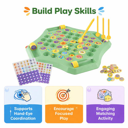 SIGNAMIO Flipping Memory Chess Game, Fun Board Games for 6 to 10+ Years, Strategy Mind Board Games for Families, Educational Games for Adults at Home and Kids, Wooden Puzzle