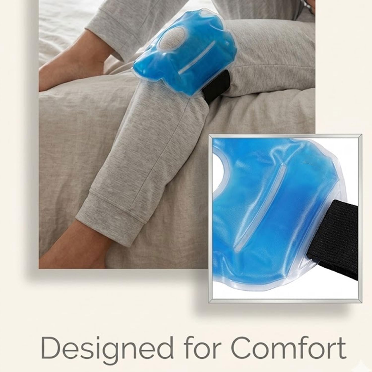 SIGNAMIO® Knee Pain Relief Ice Pack Wrap with Strap - Cold Gel Pad for Knee and Foot Cooling, Pain Relief Pad - 1 Pcs