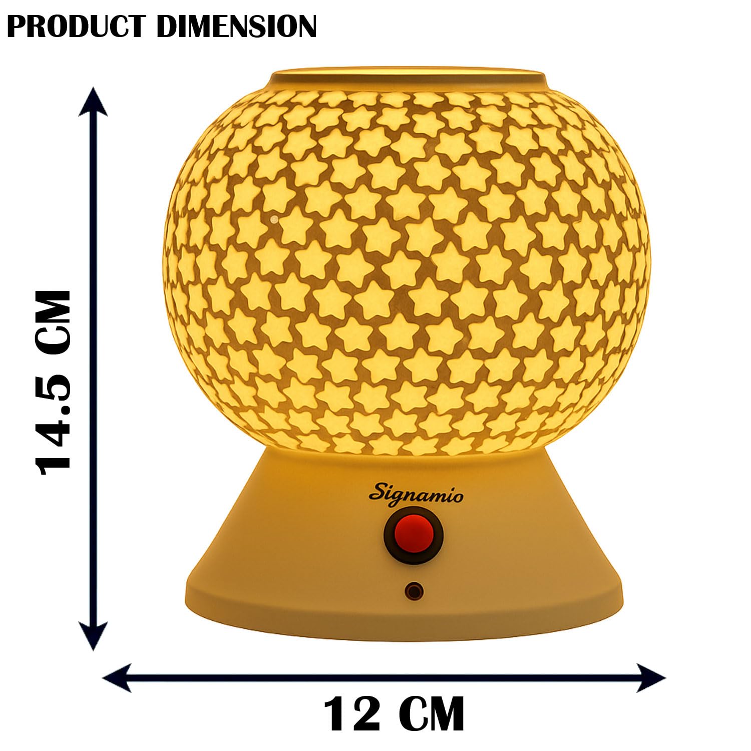 Signamio Hand Made Table Top Camphor Diffuser Burner - Kapoor Machine for Home & Office - Kapoor Dani Electrical Aroma Oil Diffuser Night Lamp - DN-3 (Aroma Oils not Included)