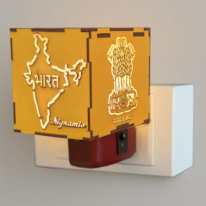 Signamio Auto Cut Wooden Ram Mandir Camphor Kapur Burner with Night Lamp - Kapoor Dani for Home Fragrance, Aroma Oil Diffuser, Bakhoor Burner, Kapoor Diffuser for Home
