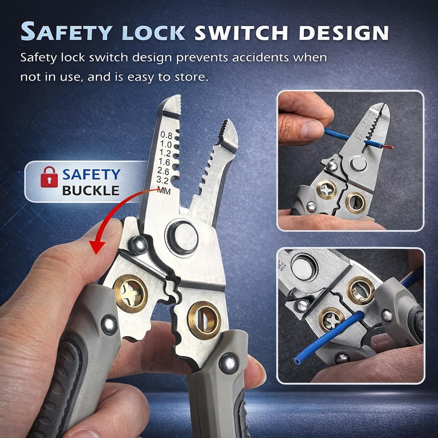 Signamio Multi-Functional Wire Cutter and Stripper Plier Tool - Essential Electrical Tools for Electrician Use, Durable and Precision Engineered for Professional and DIY Projects