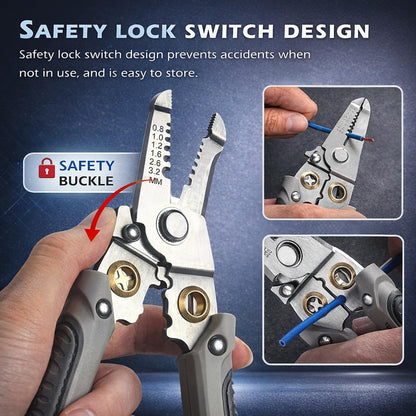 Signamio Multi-Functional Wire Cutter and Stripper Plier Tool - Essential Electrical Tools for Electrician Use, Durable and Precision Engineered for Professional and DIY Projects