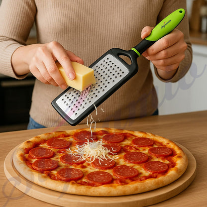 SIGNAMIO® Hand Kadukas Cheese Grater and Vegetable Shredder for Kitchen Stainless Steel Ginger Crusher, Carrot Grater, Garlic Slicer with Protective Cover (Green)